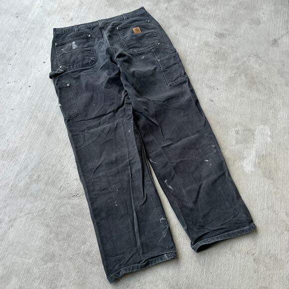 Vintage Y2K Carhartt black double knee work wear carpenter pants - Picture 5 of 8